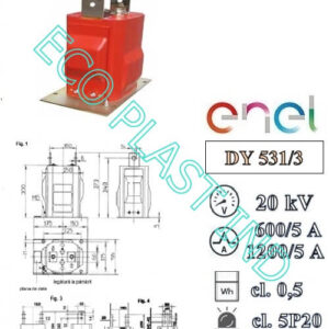 53 20 34 DY 531/3 Transformator de masura curent MT, m. interior, suport, 600 - 1200/5 A, cl. 0.5, 10 VA