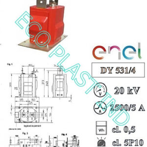 53 20 37 DY 531/4 Transformator de masura curent MT, m. interior, suport, 2500/5 A, cl. 0.5, 10 VA